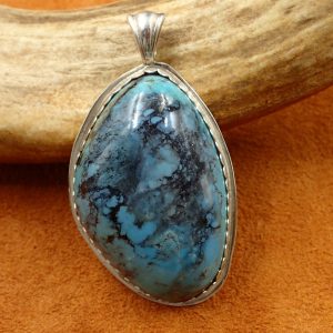 #J-15 Smokey Bisbee Turquoise Sterling Open Back 80.00ct. Stone $850.00