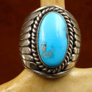 #J-18 Navajo Turquoise Ring Size7 Sterling $225.00