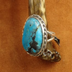 J-25 Navajo Turquoise Ring Size 8 .925 $250.00
